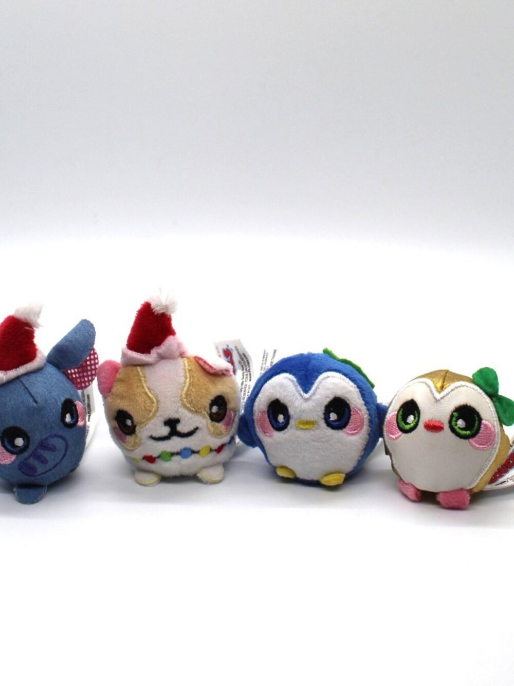 Lot of 4 Claire's Exclusive Squeezamals Micro Mini 1.5" , 2" Plush Ball Animals